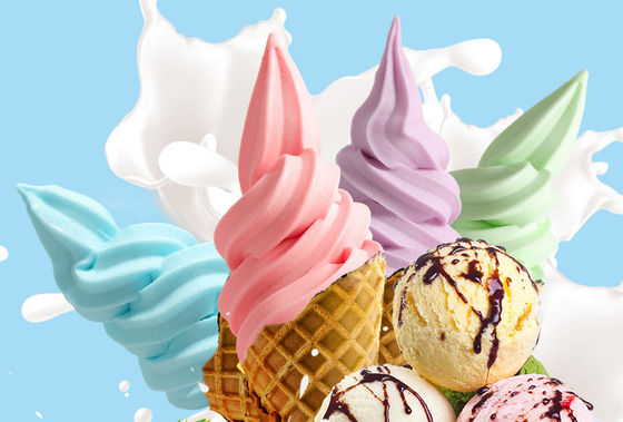 Delicioso sorvete macio pré-misturado em pó em amarelo ou creme com longa vida útil